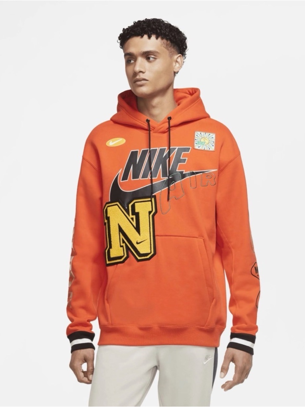 Nike Orange Graphic Pullover Hoodie